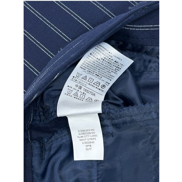 GAP Trouser Pants Sz 4 Navy White Pinstripe Regular Slim Fit Pants Preppy Twee - Picture 6 of 6
